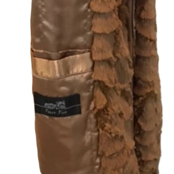 ADRIENNE LANDAU CAMEL COLLARED FAUX FUR LONG SLEEVE JACKET COAT ( XL ) NWT $275 - Picture 15 of 16